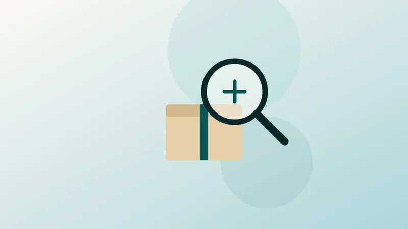 Caixa com fita de retenção sobre uma mesa, ao lado de documentos e um calendário, em ilustração